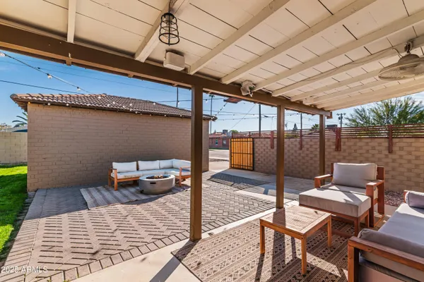 a outdoor space with patio lots of furniture