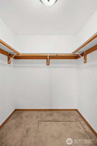 a view of small space with racks on the wall