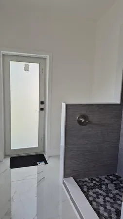a bathroom with a shower
