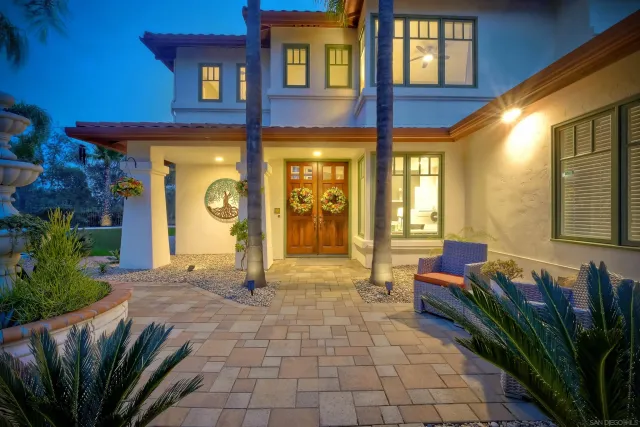 a view of a entryway door front of house