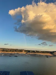 a view of an ocean and beach