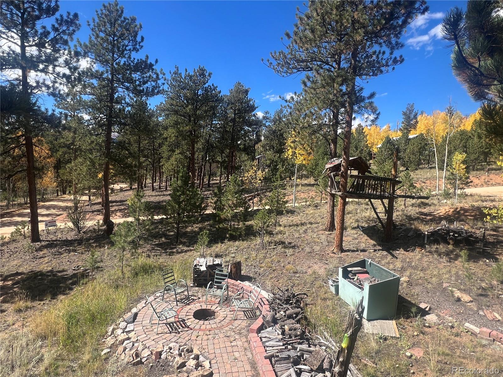 187 Johnson Road Bailey, CO 80421 - Photo 19 of 37 a view of a backyard with sitting area