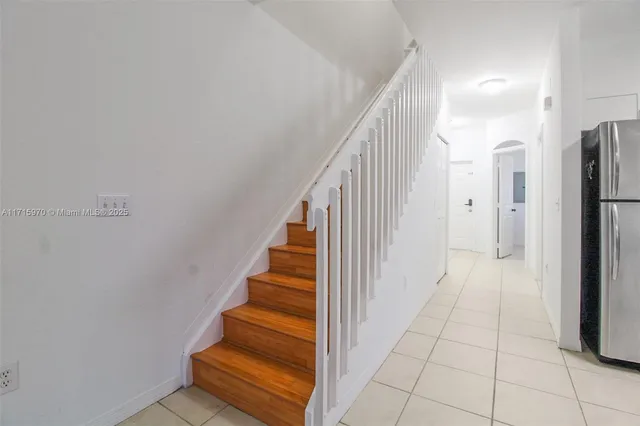 a view of a hallway with entryway