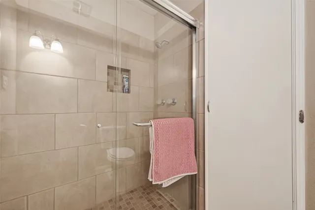 a bathroom with a shower