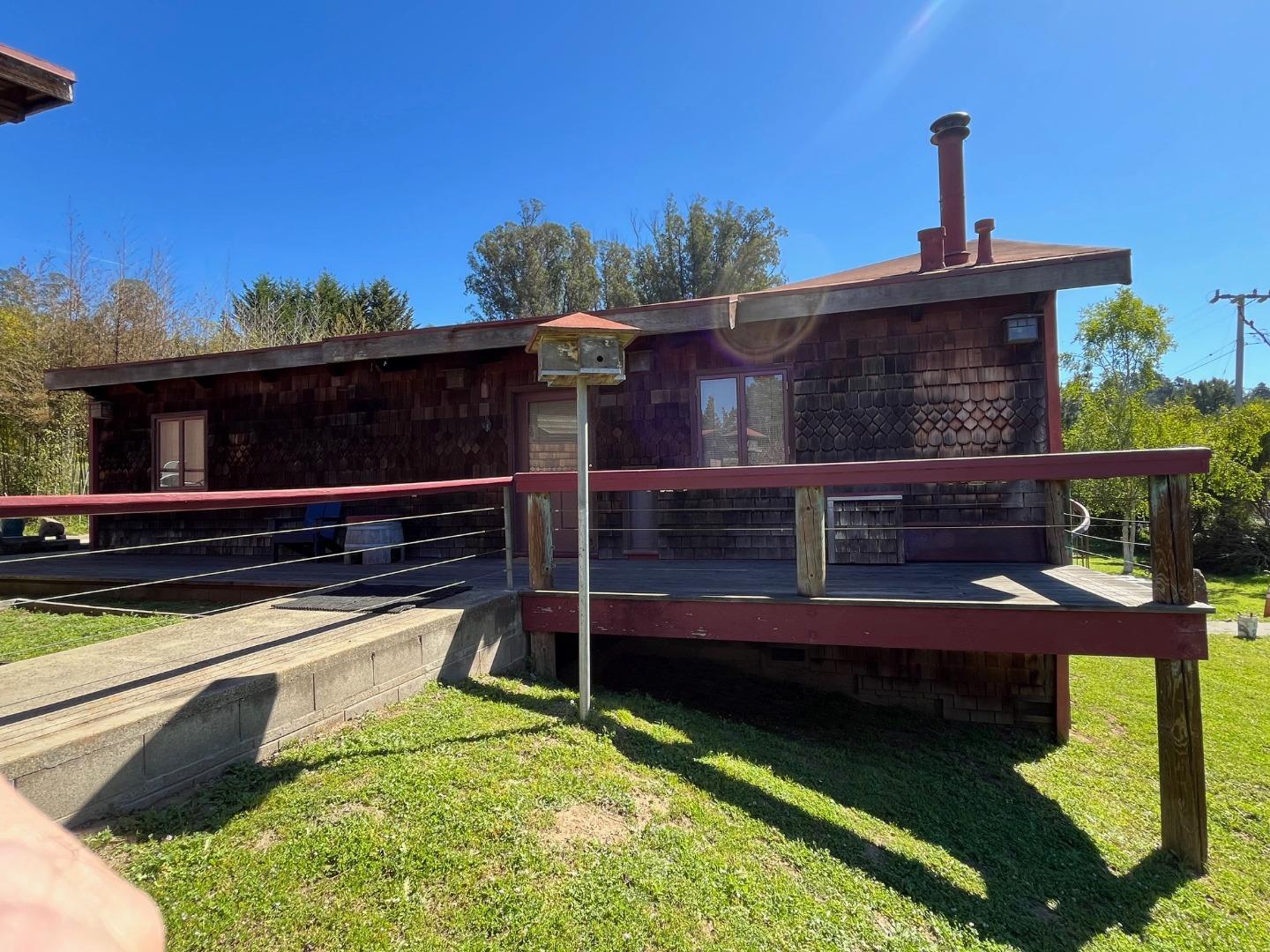 a view of a balcony with an outdoor space