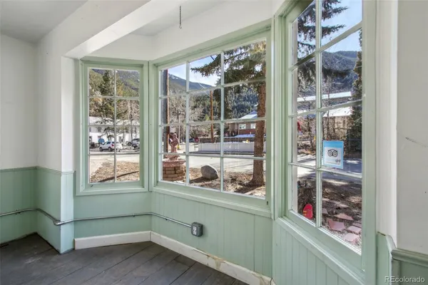 a view of an entryway with a window