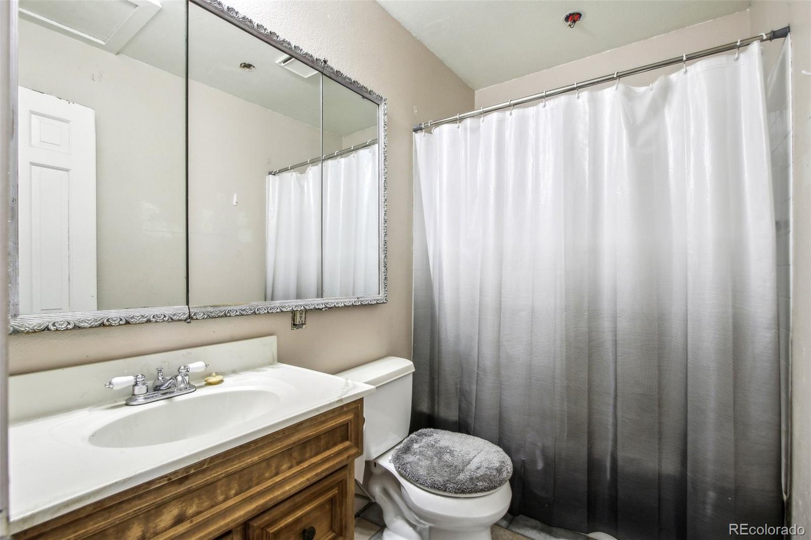 710 Sixth Street Georgetown, CO 80444 - Photo 20 of 25 a bathroom with a sink a toilet and shower curtain