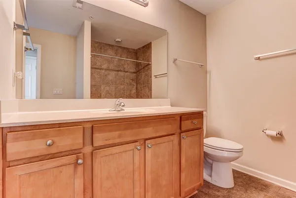 a bathroom with a sink toilet and vanity