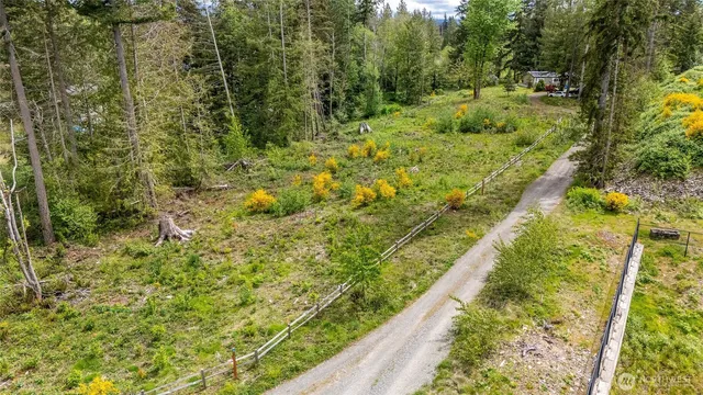 a view of an outdoor space and a mountain