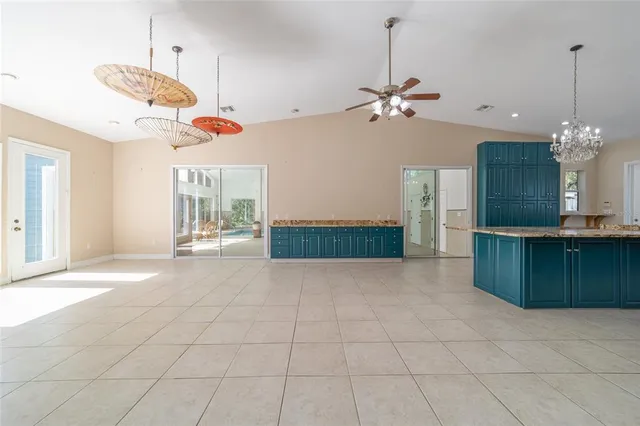 a view of a hallway with windows