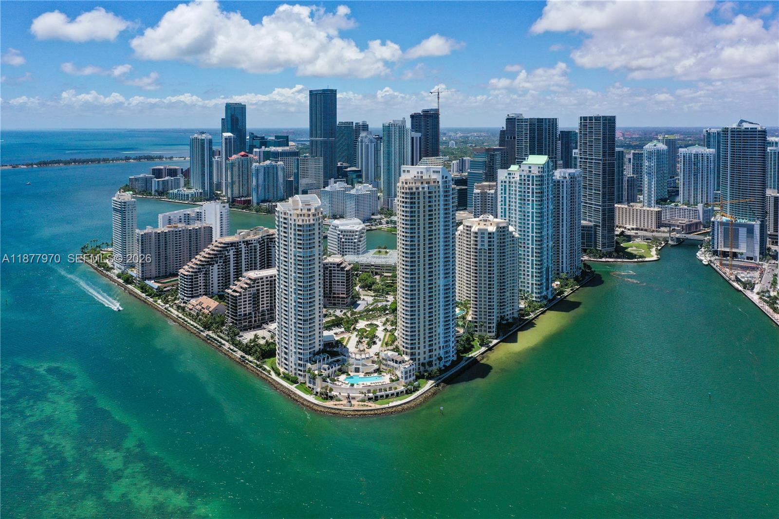 848 Brickell Key Drive, Unit 2502 Miami, FL 33131 - Photo 1 of 40 a view of a city with tall buildings
