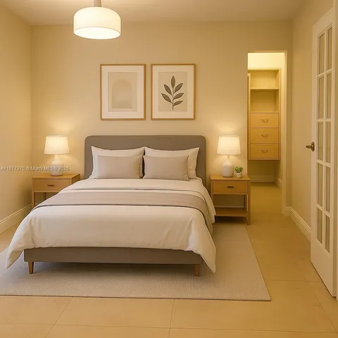 a view of a swimming pool with a garden