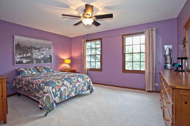 1936 Slippery Rock Road Naperville, IL 60565 - Photo 16 of 25 a bedroom with a bed chandelier and a window