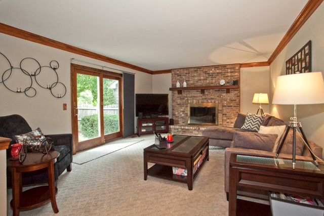 1936 Slippery Rock Road Naperville, IL 60565 - Photo 9 of 25 a living room with furniture a fireplace and a flat screen tv