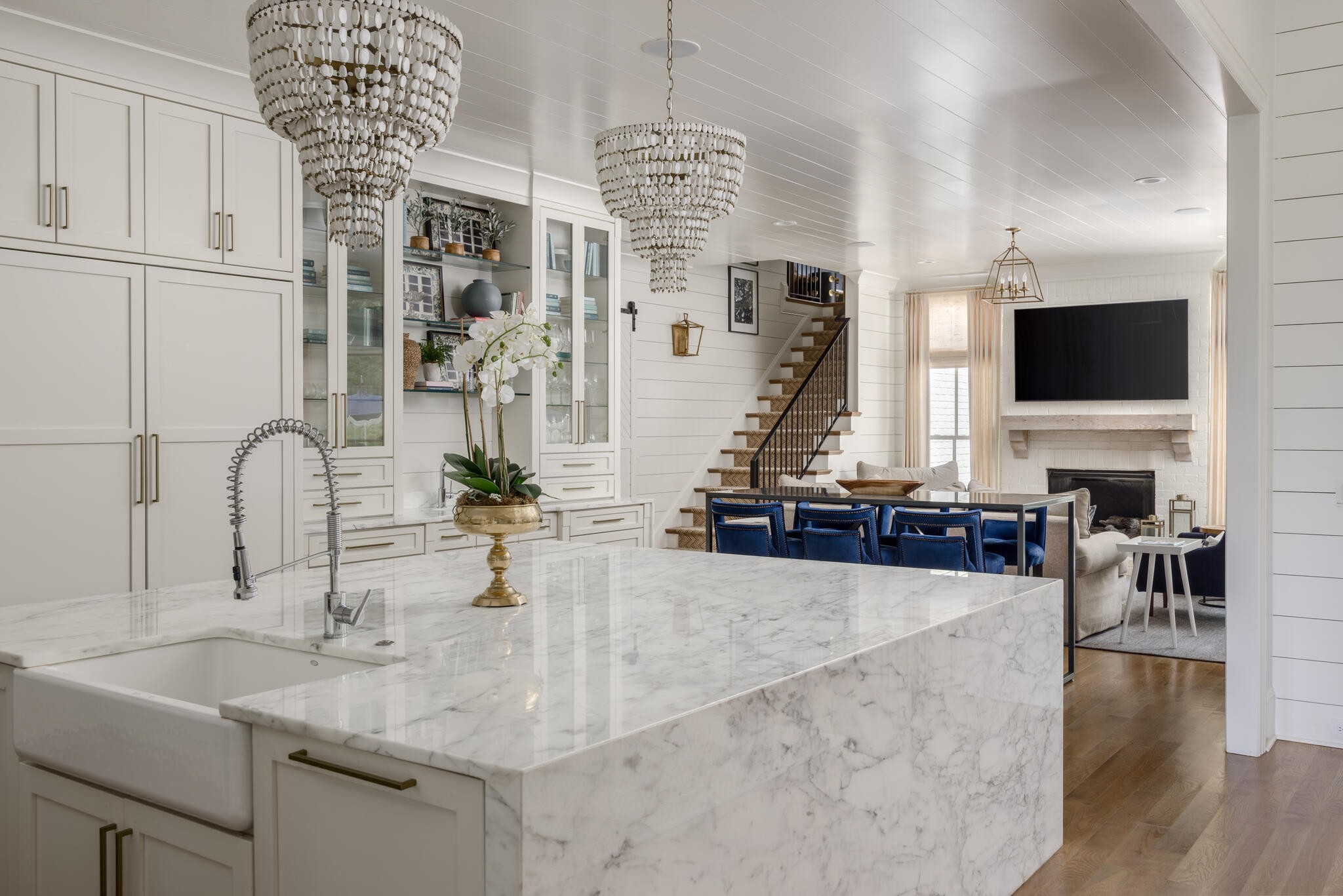 310 Lionheart Court Franklin, TN 37067 - Photo 13 of 67 a view of living room with kitchen island furniture and flat screen tv