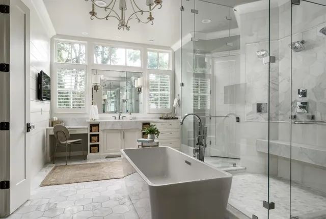 a outdoor space with patio the couches and a fireplace