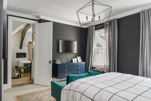 a view of a swimming pool with a yard