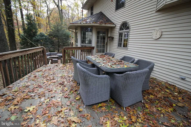 a balcony with chairs