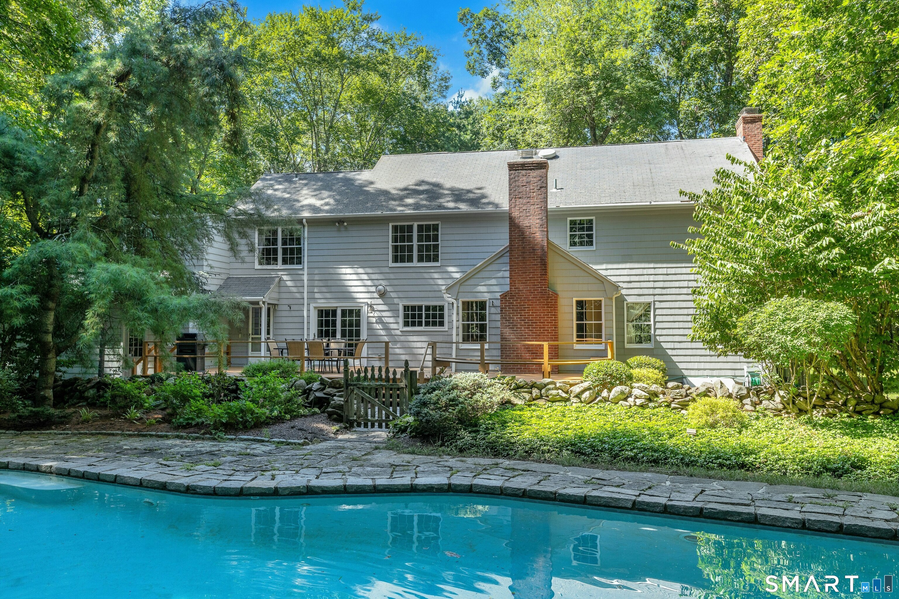 45 East Common Road Easton, CT 06612 - Photo 35 of 38 Back of the house view from the pool