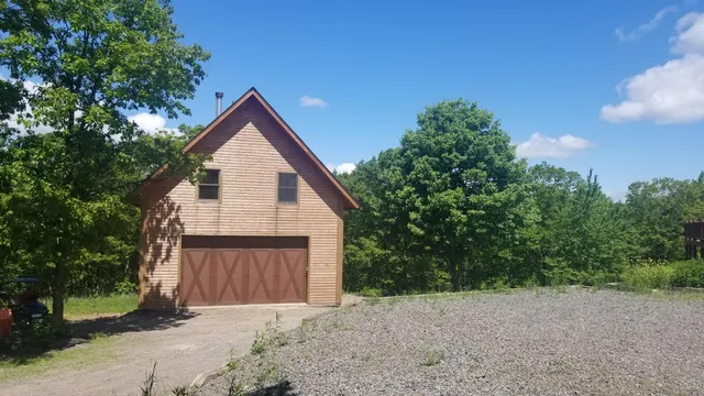 a view of backyard of house