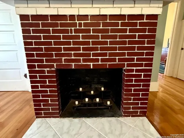 a view of a brick wall