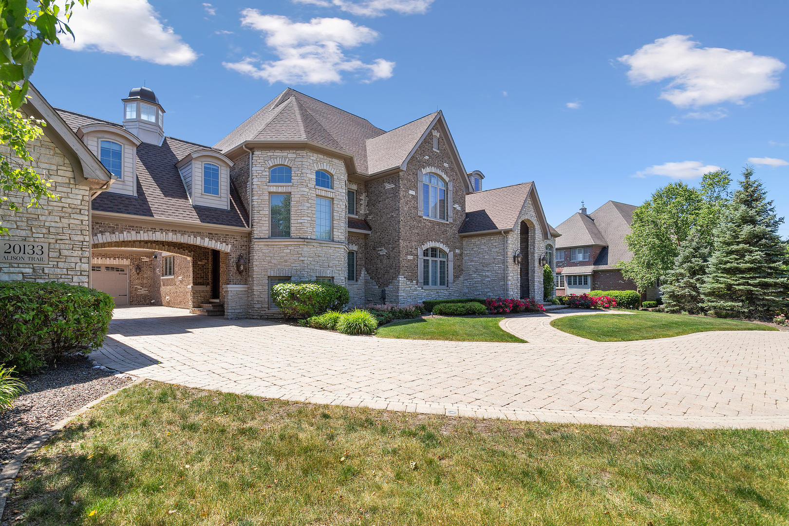 20133 Alison Trail Mokena, IL 60448 - Photo 6 of 42 a front view of a house with a yard and potted plants