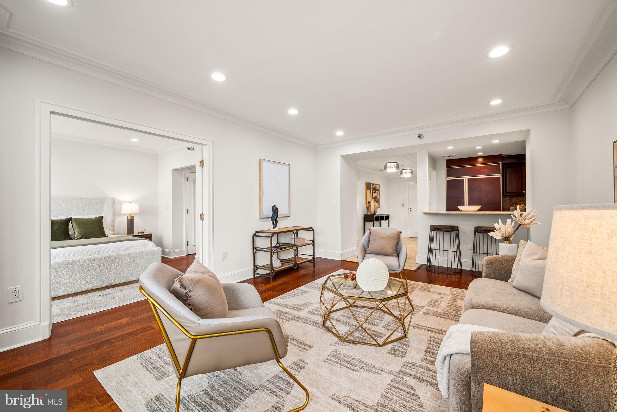 202 West Rittenhouse Square, Unit 1809 Philadelphia, PA 19103 - Photo 5 of 34 Living room w/ French doors to second bedroom