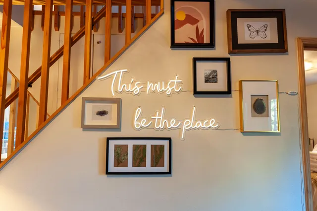 a wall with a sign on it