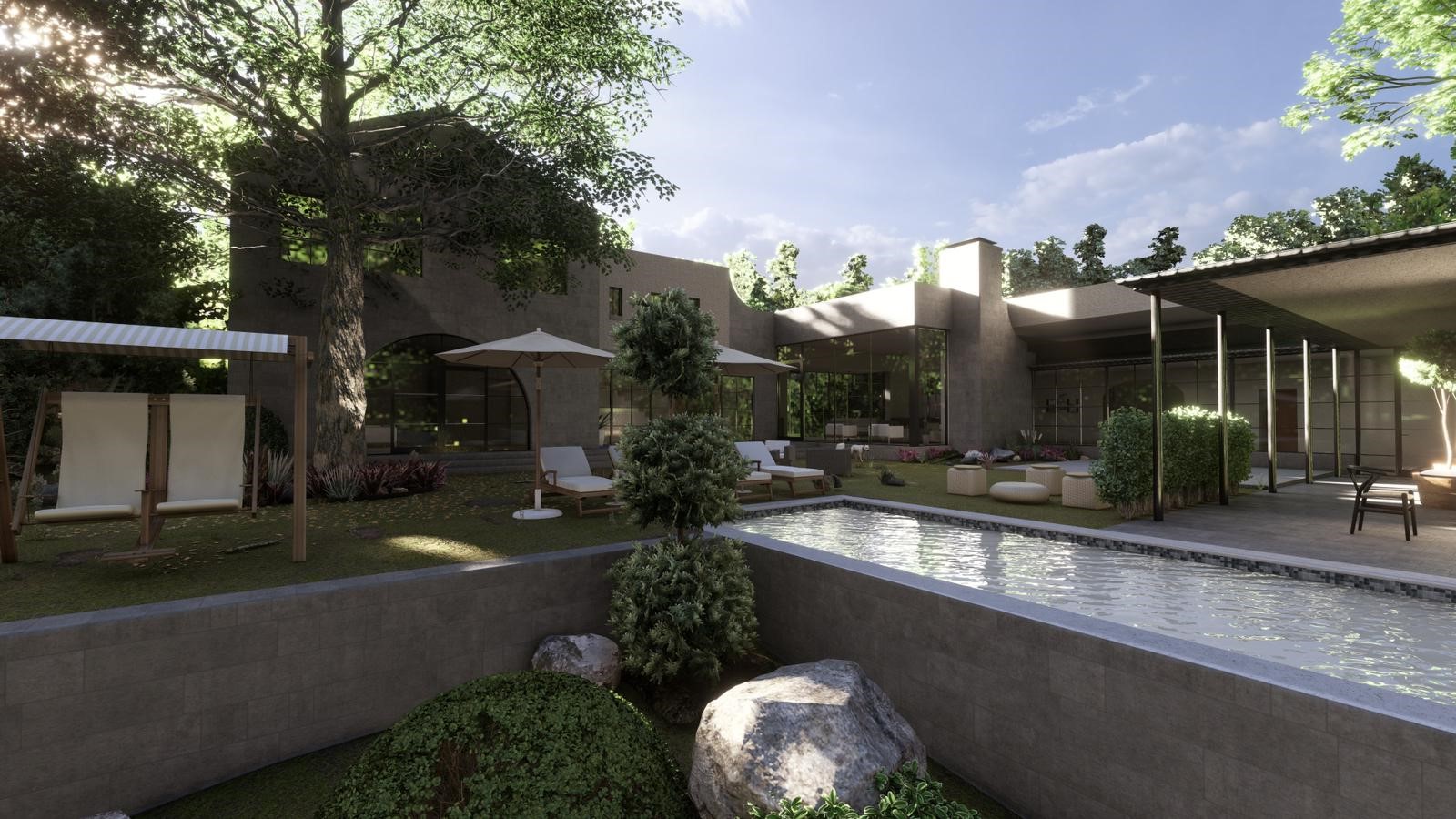 2501 Inwood Place Austin, TX 78703 - Photo 3 of 18 a swimming pool view with a seating space and a garden