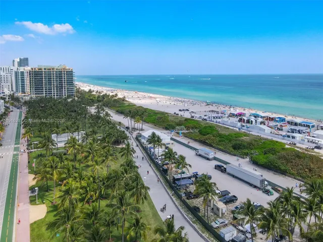 a view of a city with an ocean