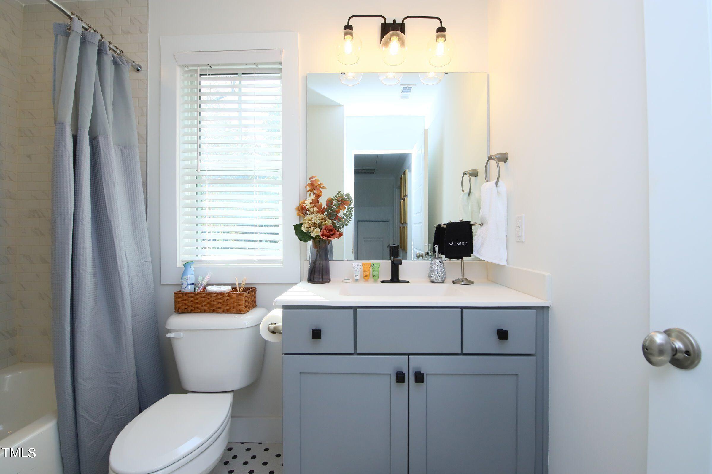 417 Como Drive Raleigh, NC 27610 - Photo 17 of 19 a bathroom with a sink mirror vanity and toilet
