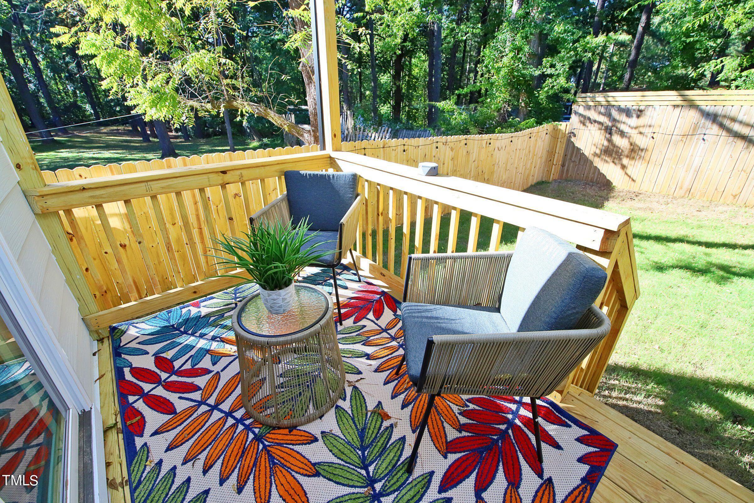417 Como Drive Raleigh, NC 27610 - Photo 6 of 19 a view of a chair and table in the balcony