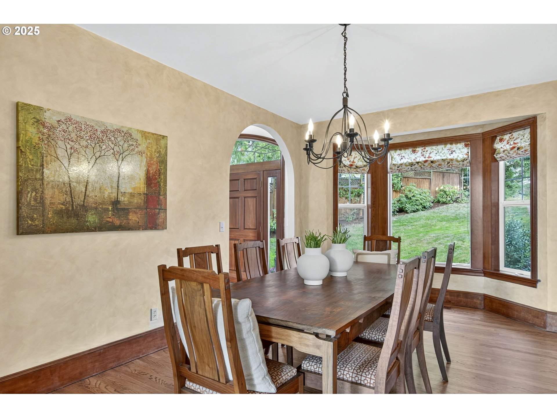 8452 Northwest Timber Ridge Court Portland, OR 97229 - Photo 20 of 48 a dining room with furniture large windows and wooden floor