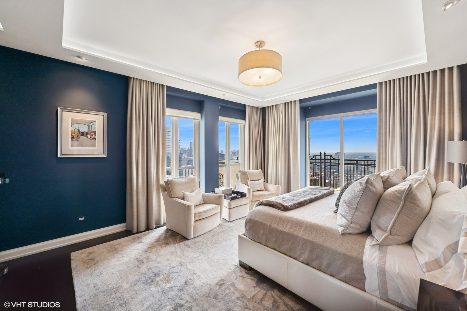 11 East Walton Street, Unit 4101 Chicago, IL 60611 - Photo 25 of 45 a bed room with a bed and a large window