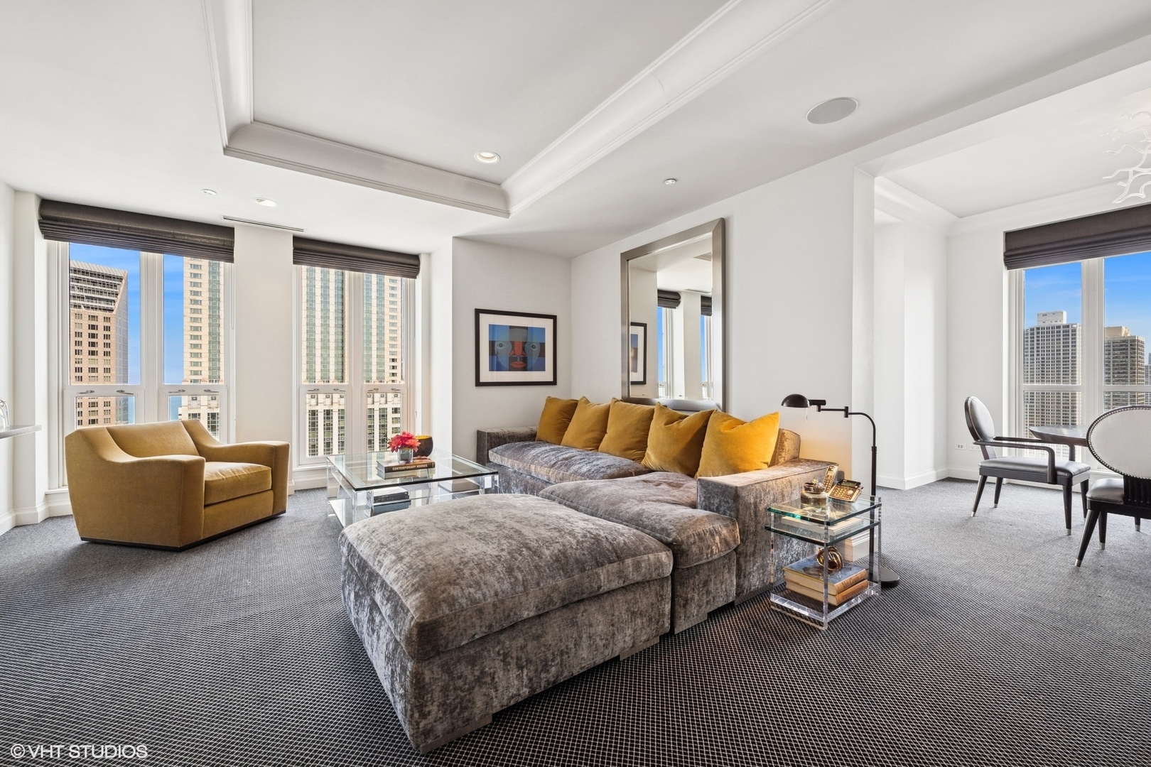 11 East Walton Street, Unit 4101 Chicago, IL 60611 - Photo 9 of 45 a bedroom with a bed and a couch