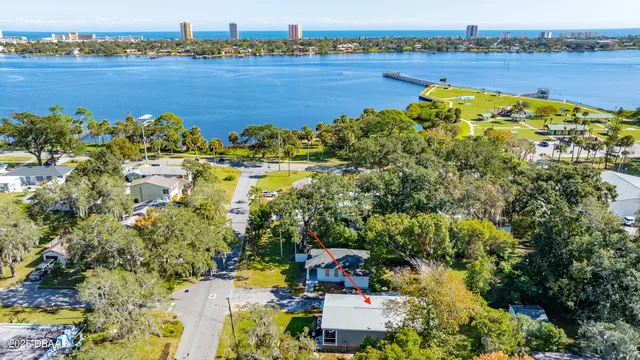 a view of a lake with a mountain view