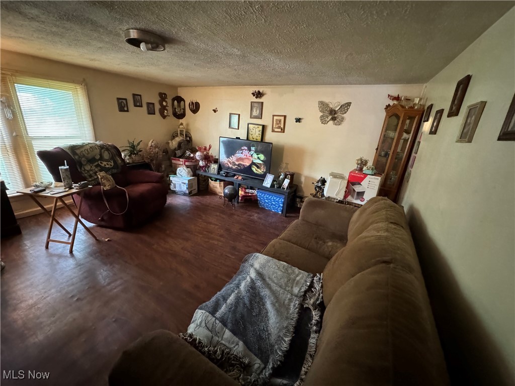 1920 South River Road Zanesville, OH 43701 - Photo 21 of 21 Living room with wood-type flooring and a textured ceiling