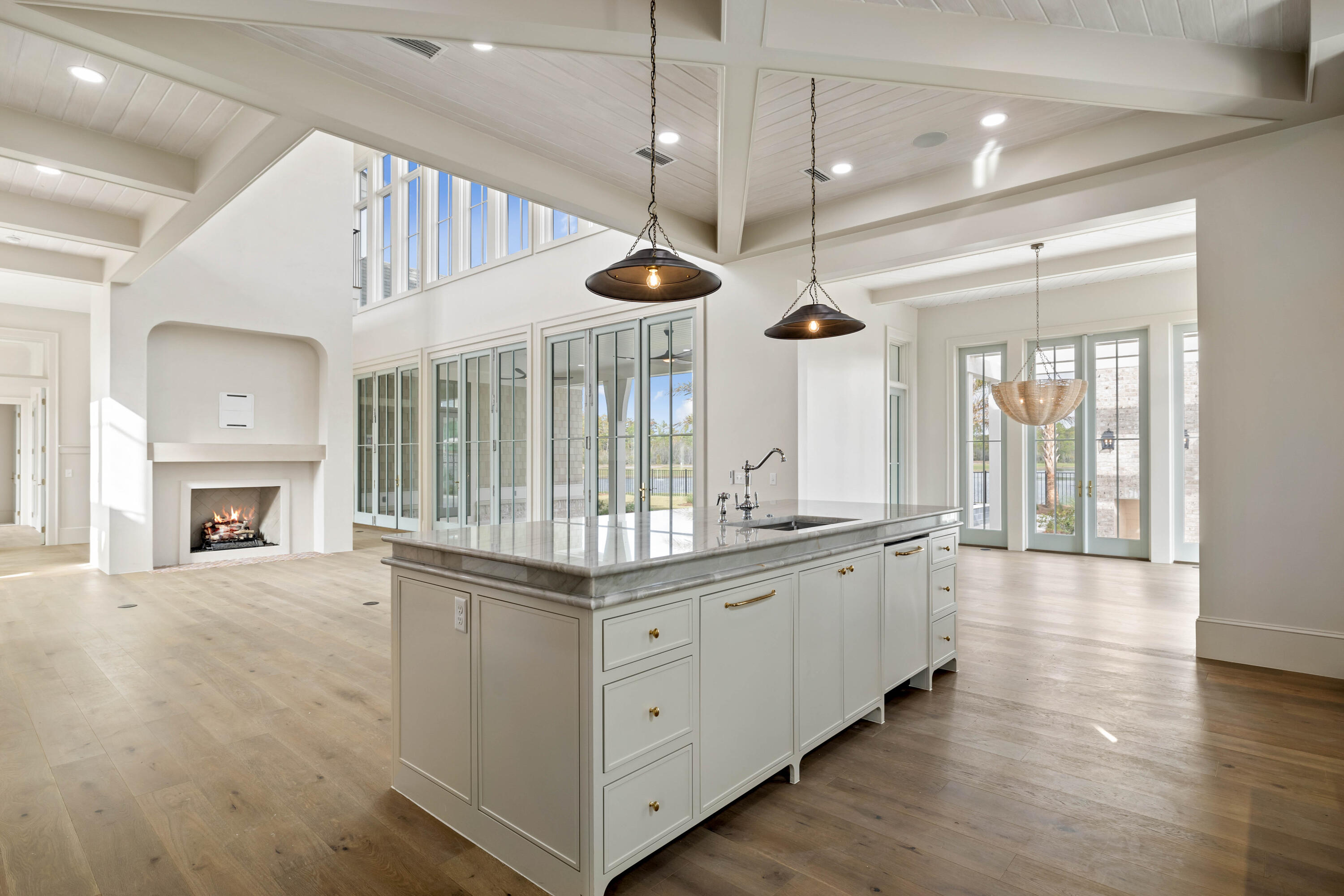 99 Morning Light Way Inlet Beach Inlet Beach, FL 32461 - Photo 59 of 97 a large white kitchen with a large window a oven and a view of living room