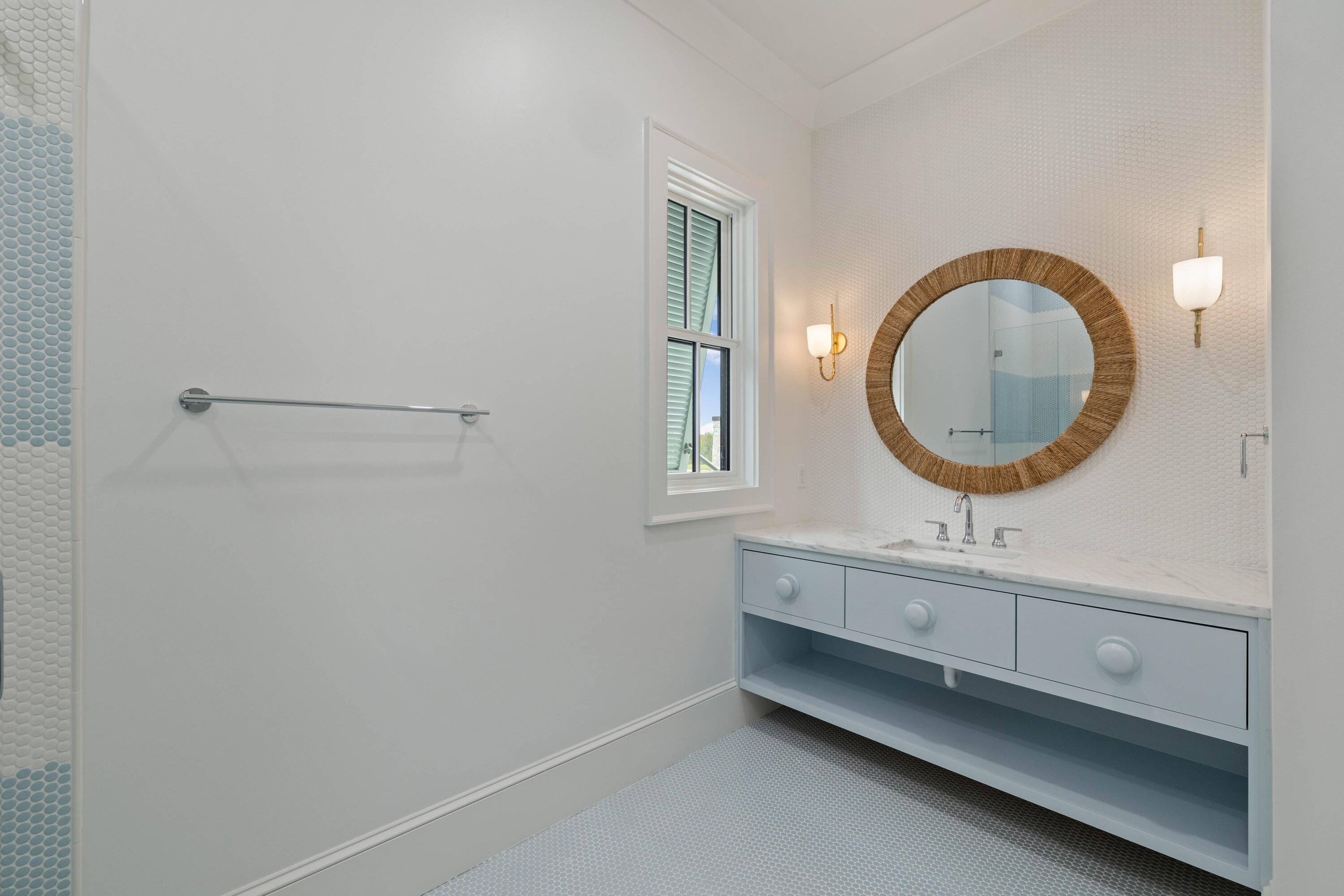 99 Morning Light Way Inlet Beach Inlet Beach, FL 32461 - Photo 81 of 97 a bathroom with a sink and a mirror