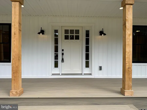 a view of wooden door