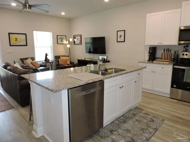 a living room with furniture