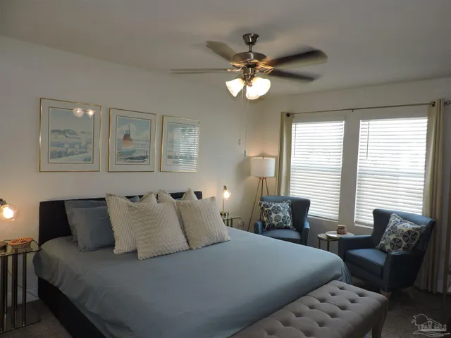 a living room with furniture and window