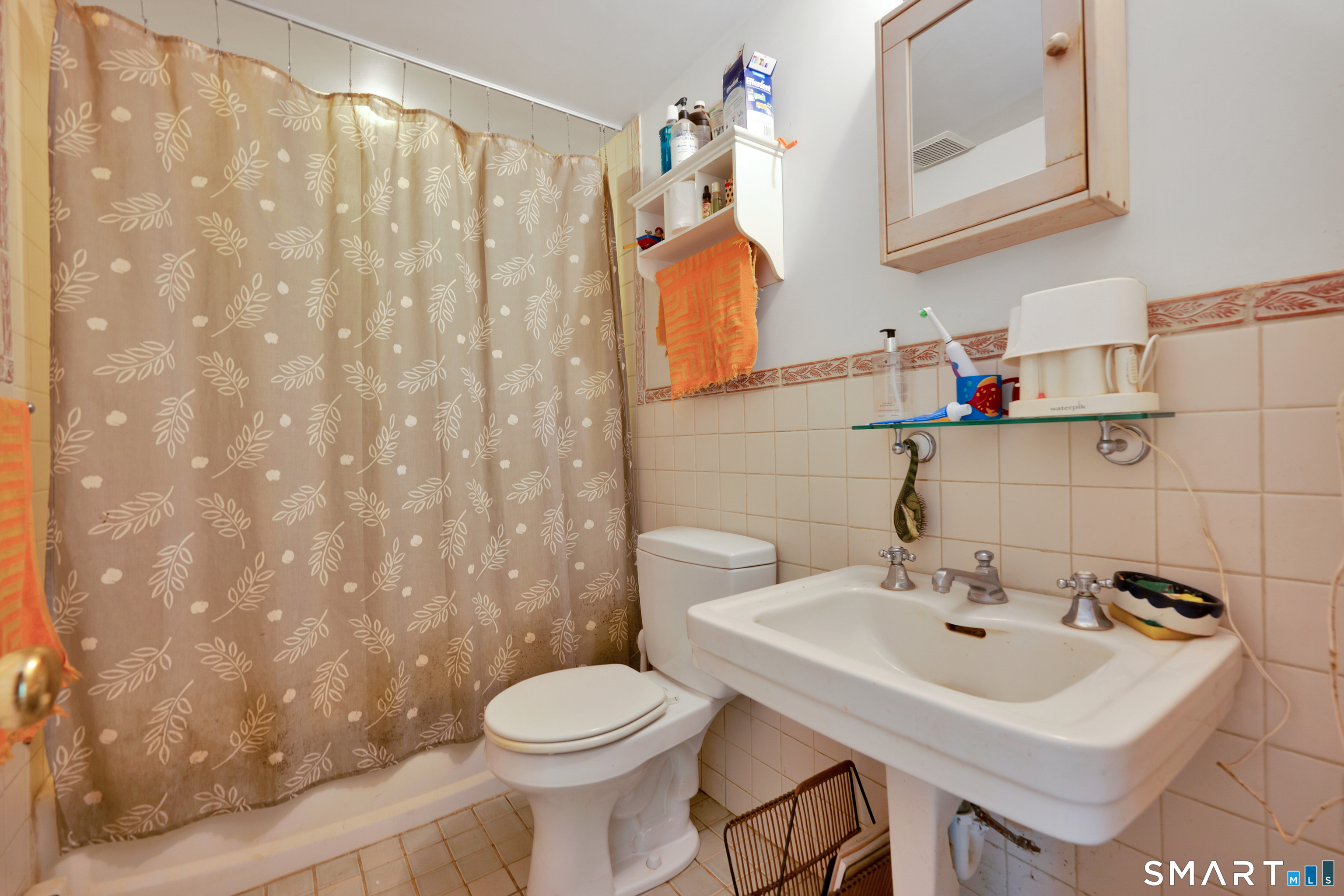 231 B Kent Road Kent, CT 06757 - Photo 11 of 35 a bathroom with a sink a toilet and shower curtain