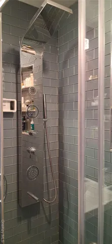 a bathroom with a shower