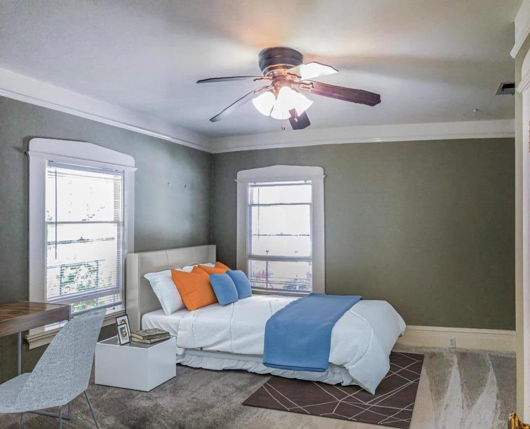 11995 Walbrook Drive Saratoga, CA 95070 - Photo 19 of 26 a bedroom with a bed and wooden floor