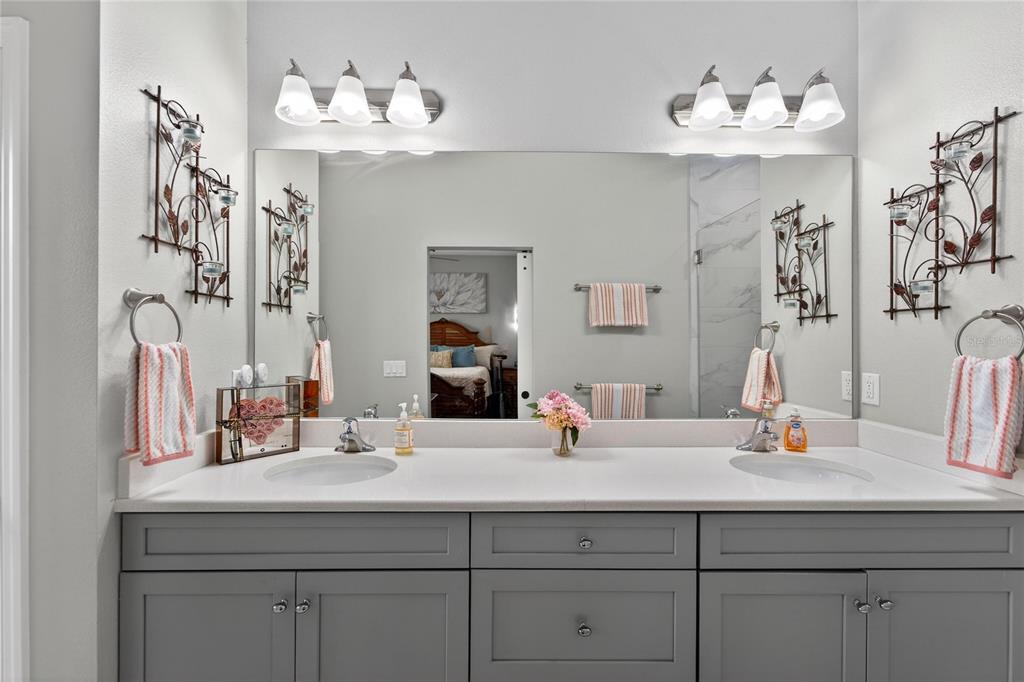 829 Callista Cay Loop Tarpon Springs, FL 34689 - Photo 44 of 91 a bathroom with double vanity sinks a vanity and a mirror
