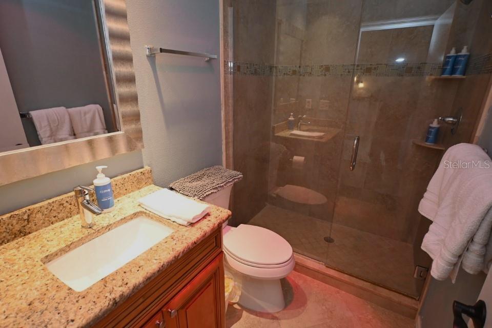 5348 Saddlebrook Way, Unit 2 Wesley Chapel, FL 33543 - Photo 29 of 38 a bathroom with a sink a toilet and shower