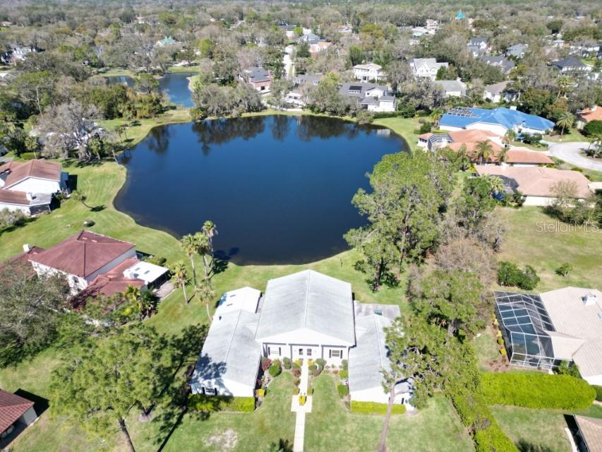 5348 Saddlebrook Way, Unit 2 Wesley Chapel, FL 33543 - Photo 38 of 38 an aerial view of a house with a yard and lake view
