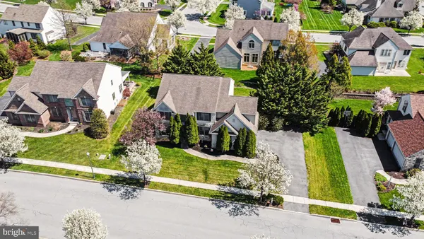 an aerial view of multiple house
