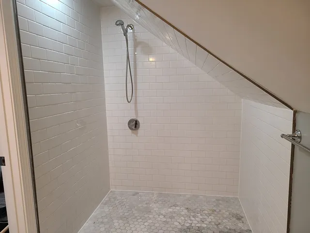 a bathroom with a shower